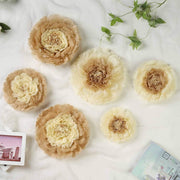 6 pcs 7" 9" 11" wide Large Carnations Tissue Paper Flowers