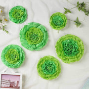 6 pcs 7" 9" 11" wide Large Carnations Tissue Paper Flowers
