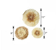 6 pcs 7" 9" 11" wide Large Carnations Tissue Paper Flowers