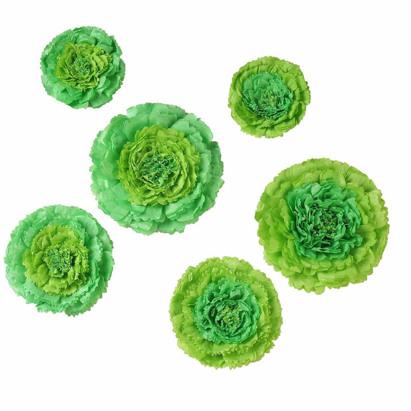 6 pcs 7" 9" 11" wide Large Carnations Tissue Paper Flowers POM_FLO04_7911_042
