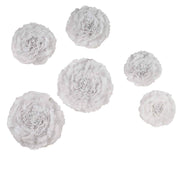 6 pcs 7" 9" 11" wide Large Carnations Tissue Paper Flowers POM_FLO04_7911_WHT