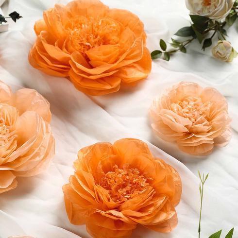6 pcs 7" 9" 11" wide Peonies Tissue Paper Flowers