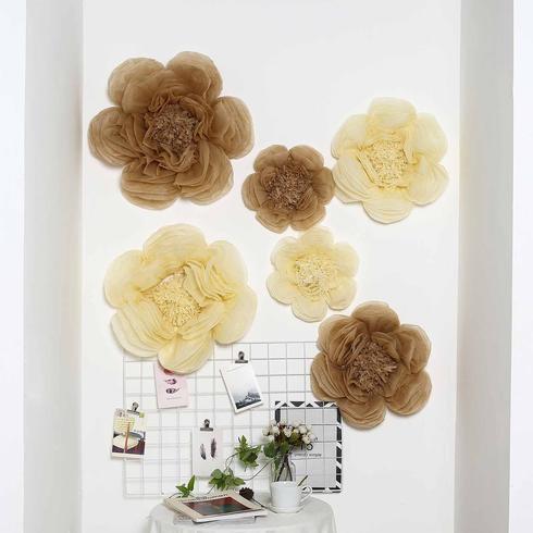 6 pcs 7" 9" 11" wide Peonies Tissue Paper Flowers