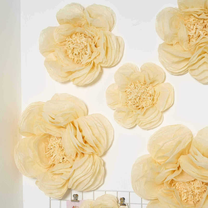 6 pcs 7" 9" 11" wide Peonies Tissue Paper Flowers