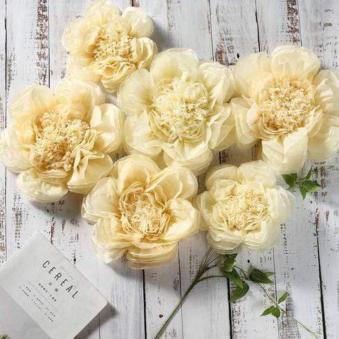 6 pcs 7" 9" 11" wide Peonies Tissue Paper Flowers