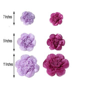 6 pcs 7" 9" 11" wide Peonies Tissue Paper Flowers