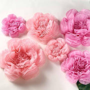6 pcs 7" 9" 11" wide Peonies Tissue Paper Flowers