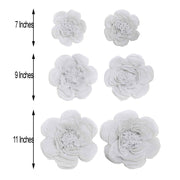 6 pcs 7" 9" 11" wide Peonies Tissue Paper Flowers