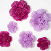6 pcs 7" 9" 11" wide Peonies Tissue Paper Flowers