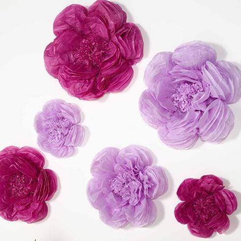 6 pcs 7" 9" 11" wide Peonies Tissue Paper Flowers