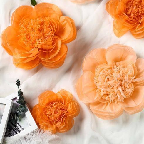 6 pcs 7" 9" 11" wide Peonies Tissue Paper Flowers