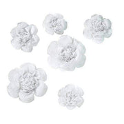 6 pcs 7" 9" 11" wide Peonies Tissue Paper Flowers POM_FLO03_7911_WHT