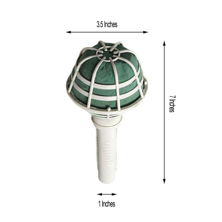 6 pcs 7" Green Foam Wedding Bouquet Holders - White FOAM_BQET01