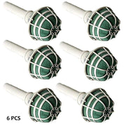 6 pcs 7" Green Foam Wedding Bouquet Holders - White FOAM_BQET01