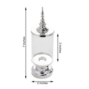 6 pcs 7" tall Mini Jars with Lids Favor Holders - Clear and Silver PLTC_FIL_018_L_SILV