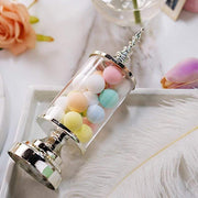 6 pcs 7" tall Mini Jars with Lids Favor Holders - Clear and Silver PLTC_FIL_018_L_SILV