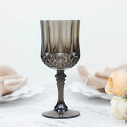 6 pcs 8 oz Crystal Cut Plastic Wine Glasses - Disposable Tableware