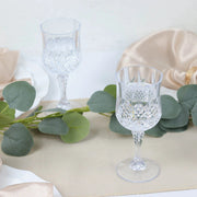 6 pcs 8 oz Crystal Cut Plastic Wine Glasses - Disposable Tableware