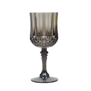 6 pcs 8 oz Crystal Cut Plastic Wine Glasses - Disposable Tableware DSP_CUWN006_8_BLK