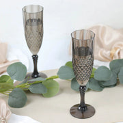 6 pcs 8 oz Crystal Plastic Champagne Flute Glasses - Disposable Tableware