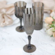 6 pcs 8 oz Crystal Plastic Champagne Flute Glasses - Disposable Tableware