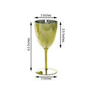 6 pcs 8 oz Metallic Premium Wine Glasses - Disposable Tableware