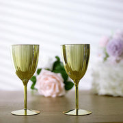 6 pcs 8 oz Metallic Premium Wine Glasses - Disposable Tableware