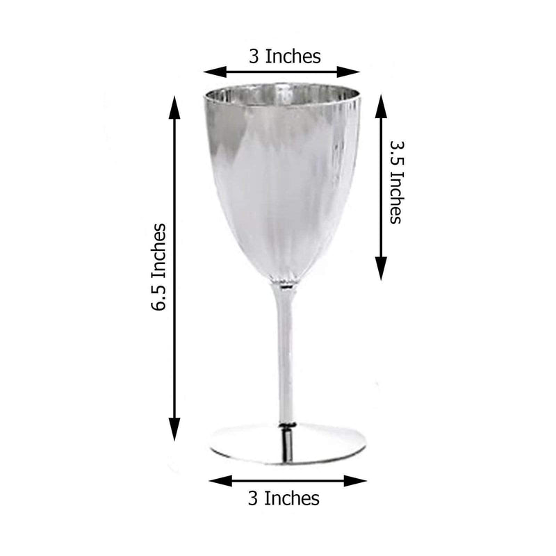 6 pcs 8 oz Metallic Premium Wine Glasses - Disposable Tableware