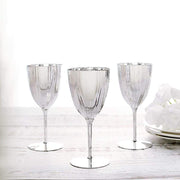 6 pcs 8 oz Metallic Premium Wine Glasses - Disposable Tableware
