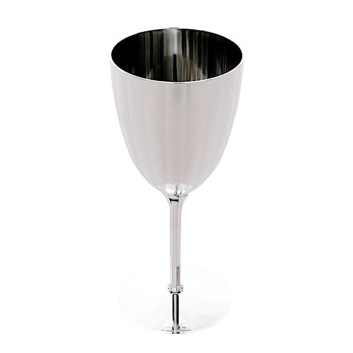 6 pcs 8 oz Metallic Premium Wine Glasses - Disposable Tableware DSP_CUWN004_8_SILV
