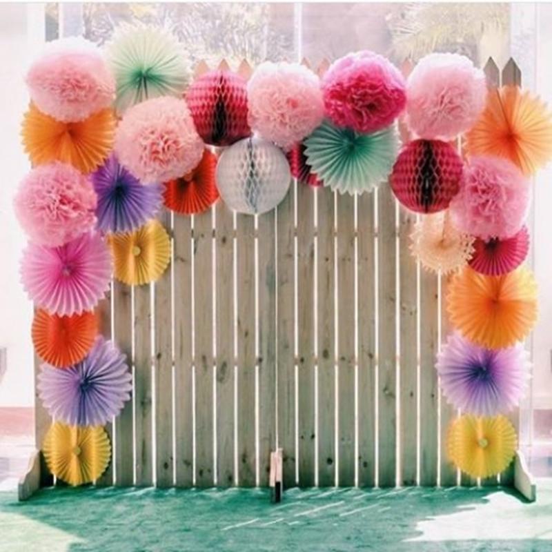 6 pcs 8" Paper Pom Poms Balls Party Decorations