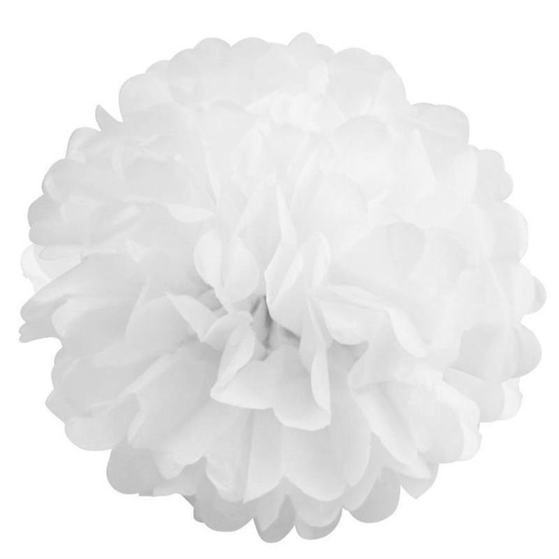 6 pcs 8" Paper Pom Poms Balls Party Decorations POM_001_WHT_08