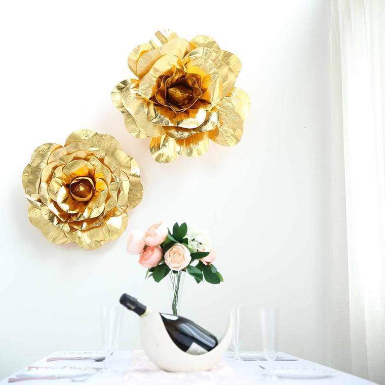 6 pcs 8" wide Artificial Large Roses Flowers for Wall Backdrop