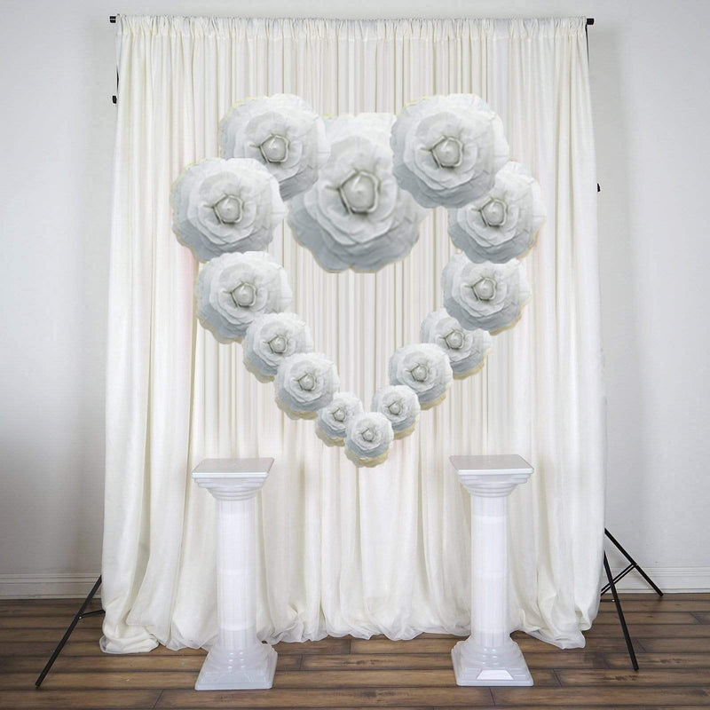 6 pcs 8" wide Artificial Large Roses Flowers for Wall Backdrop