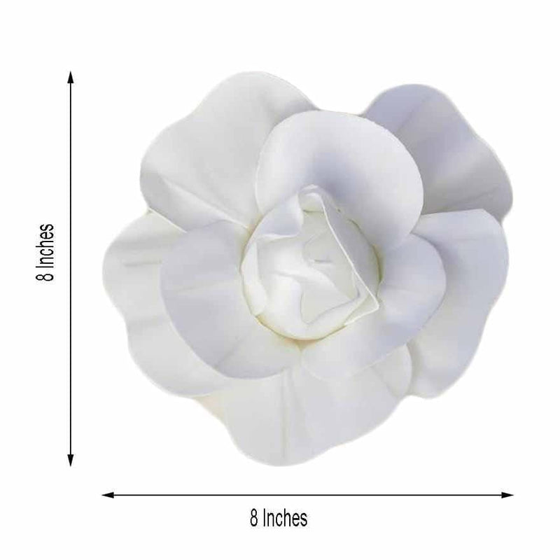 6 pcs 8" wide Artificial Large Roses Flowers for Wall Backdrop