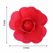 6 pcs 8" wide Artificial Large Roses Flowers for Wall Backdrop