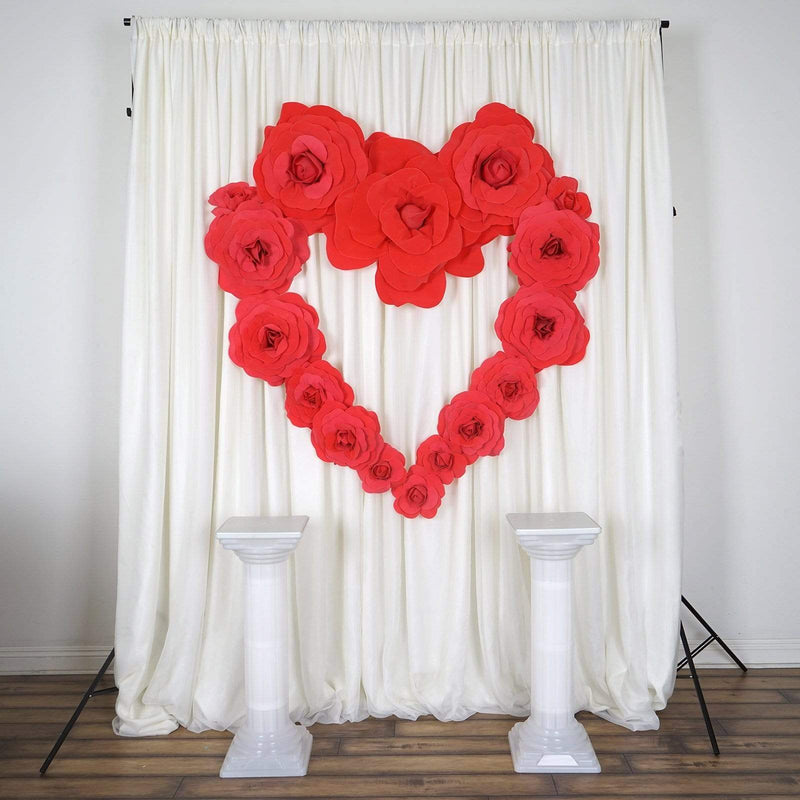 6 pcs 8" wide Artificial Large Roses Flowers for Wall Backdrop