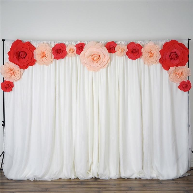 6 pcs 8" wide Artificial Large Roses Flowers for Wall Backdrop