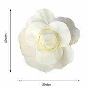 6 pcs 8" wide Artificial Large Roses Flowers for Wall Backdrop