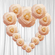 6 pcs 8" wide Artificial Large Roses Flowers for Wall Backdrop