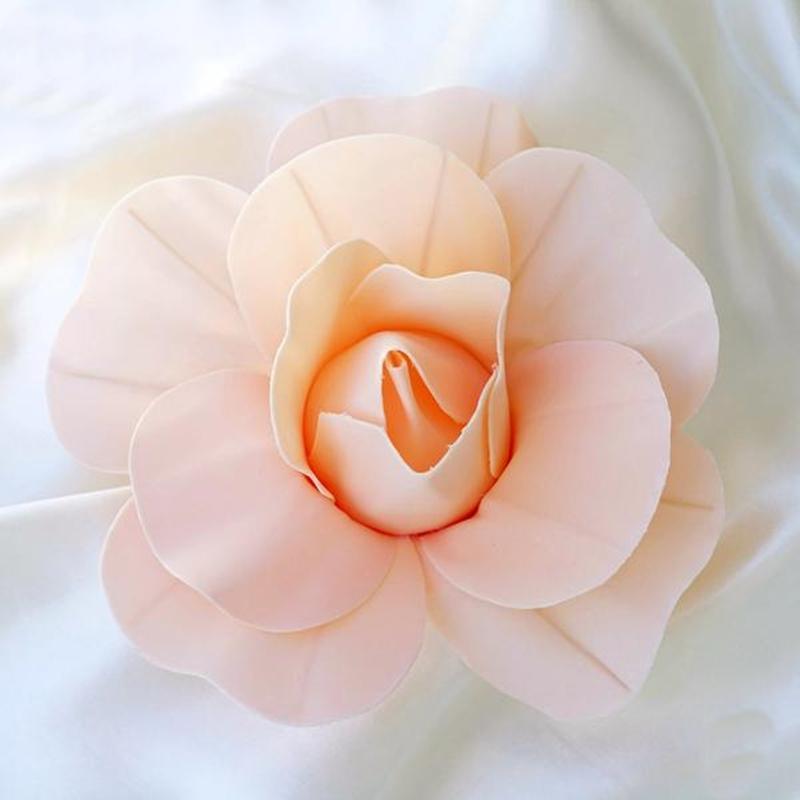 6 pcs 8" wide Artificial Large Roses Flowers for Wall Backdrop