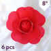 6 pcs 8" wide Artificial Large Roses Flowers for Wall Backdrop FOAM_FLO001_08_RED