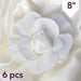 6 pcs 8" wide Artificial Large Roses Flowers for Wall Backdrop FOAM_FLO001_08_WHT