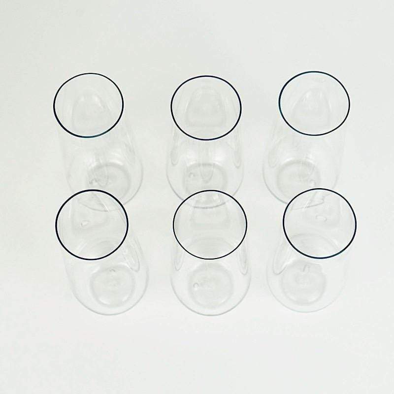 6 pcs 9 oz Stemless Plastic Champagne Flutes - Disposable Glasses