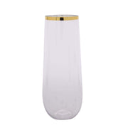 6 pcs 9 oz Stemless Plastic Champagne Flutes - Disposable Glasses DSP_CUCP003_9_GOLD