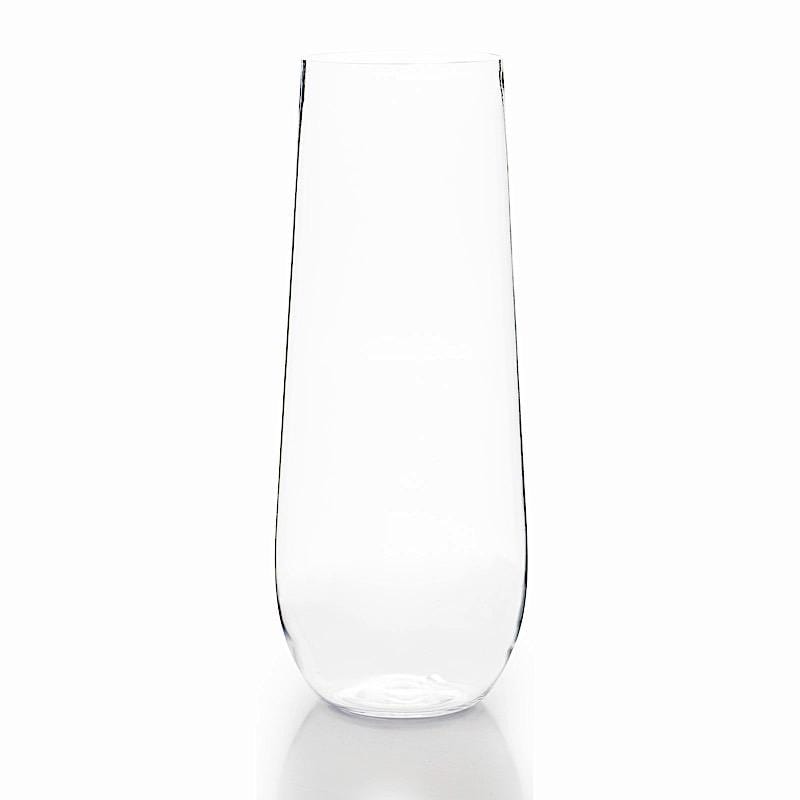 6 pcs 9 oz Stemless Plastic Champagne Flutes - Disposable Glasses DSP_CUCP003_9_PARENT