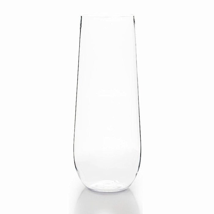 9oz Clear Disposable Stemless Champagne Flutes With Gold RIM