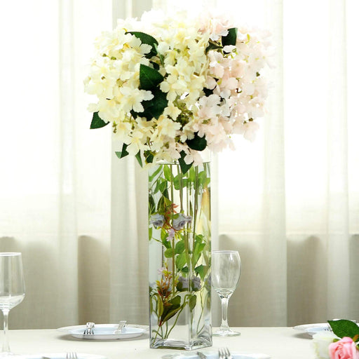 6 pcs Glass Square Vases Wedding Centerpieces - Clear