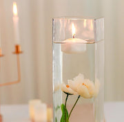 6 pcs Glass Square Vases Wedding Centerpieces - Clear