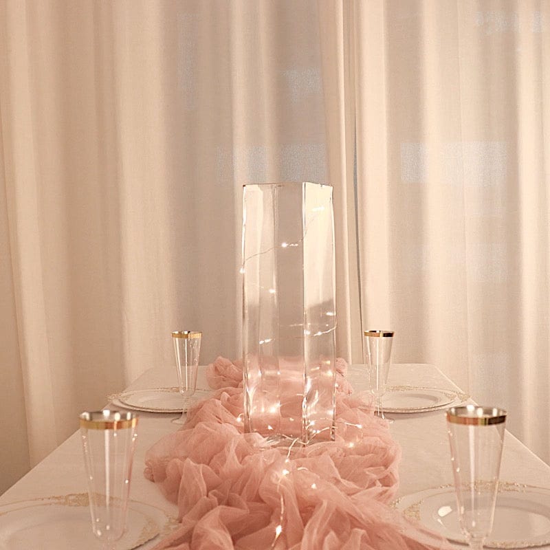 6 pcs Glass Square Vases Wedding Centerpieces - Clear